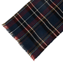 Load image into Gallery viewer, Unisex Oversized Gray, White and Beige Plaid Reversible Scarf with Fringes