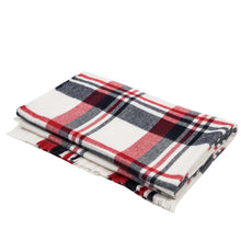 Load image into Gallery viewer, Women Oversized Red, White and Grey Scarf with with Fringes