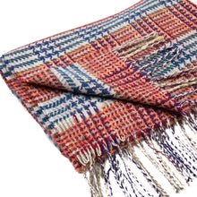 Load image into Gallery viewer, Women Oversized Orange, White and Grey Scarf with Tassels