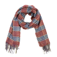 Load image into Gallery viewer, Women Oversized Orange, White and Grey Scarf with Tassels
