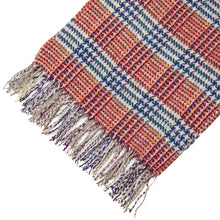 Load image into Gallery viewer, Women Oversized Orange, White and Grey Scarf with Tassels