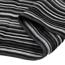 Load image into Gallery viewer, Men's Black and White Striped Scarf with Tassels