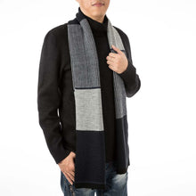 Load image into Gallery viewer, Men's Black, White and Grey Scarf