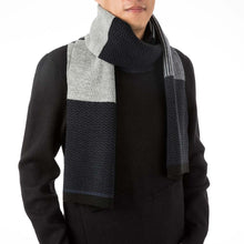 Load image into Gallery viewer, Men's Black, White and Grey Scarf