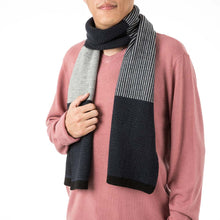 Load image into Gallery viewer, Men's Black, White and Grey Scarf