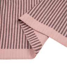 Load image into Gallery viewer, Women Oversized Pink and Brown Striped Reversible Scarf with Tassels