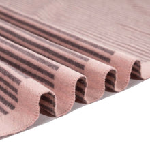 Load image into Gallery viewer, Women Oversized Pink and Brown Striped Reversible Scarf with Tassels