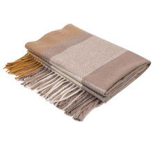 Load image into Gallery viewer, Women Oversized Yellow, Cream and Grey Chevron Grain Scarf with Tassels