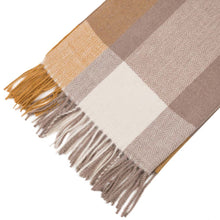 Load image into Gallery viewer, Women Oversized Yellow, Cream and Grey Chevron Grain Scarf with Tassels