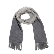 Load image into Gallery viewer, Unisex Oversized Grey long scarf Scarf with Tassels