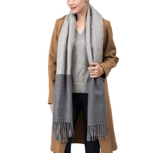 Load image into Gallery viewer, Unisex Oversized Grey long scarf Scarf with Tassels