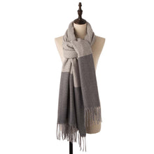 Load image into Gallery viewer, Unisex Oversized Grey long scarf Scarf with Tassels