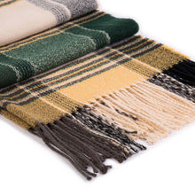 Load image into Gallery viewer, 77.5"L Unisex Fashion Multicolor Plaid Scarf with Tassel, Set of 2