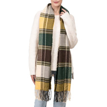 Load image into Gallery viewer, 77.5"L Unisex Fashion Multicolor Plaid Scarf with Tassel, Set of 2