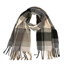 Load image into Gallery viewer, 77.5"L Unisex Fashion Multicolor Plaid Scarf with Tassel, Set of 2