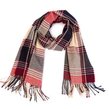 Load image into Gallery viewer, Oversized Fashion Multicolor Plaid Scarf with Tassels, Set of 2