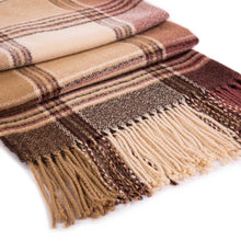 Load image into Gallery viewer, Oversized Fashion Multicolor Plaid Scarf with Tassels, Set of 2