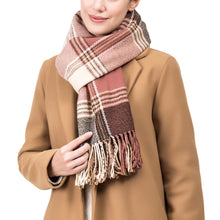 Load image into Gallery viewer, Oversized Fashion Multicolor Plaid Scarf with Tassels, Set of 2