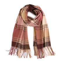 Load image into Gallery viewer, Oversized Fashion Multicolor Plaid Scarf with Tassels, Set of 2