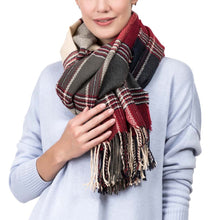 Load image into Gallery viewer, Oversized Fashion Multicolor Plaid Scarf with Tassels, Set of 2