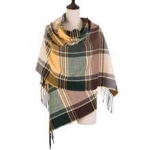 Load image into Gallery viewer, Oversized Fashion Multicolor Plaid Scarf with Tassels, Set of 2
