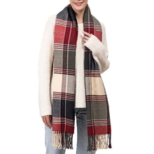 Load image into Gallery viewer, Oversized Women Fashion Multicolor Plaid Scarf with Tassels, Set of 2