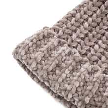 Load image into Gallery viewer, Women Grey Chenille Fold-Over Beanie with Pom Pom One Size