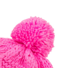 Load image into Gallery viewer, Women Bright Fuchsia Fold-Over Beanie with Pom Pom One Size