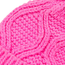 Load image into Gallery viewer, Women Bright Fuchsia Fold-Over Beanie with Pom Pom One Size