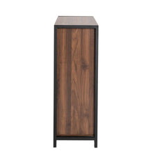 Load image into Gallery viewer, 31.82"H Wooden/Metal Floor Cabinet with Double Sliding Doors