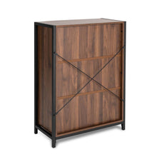 Load image into Gallery viewer, 31.82"H Wooden/Metal Floor Cabinet with Double Sliding Doors