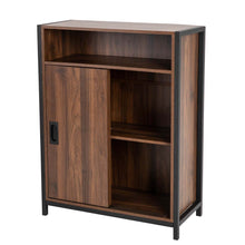 Load image into Gallery viewer, 31.82"H Wooden/Metal Floor Cabinet with Double Sliding Doors