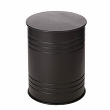 Load image into Gallery viewer, Black Metal Storage Accent Table or Stool with Solid Wood Lid - Set of 2