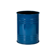 Load image into Gallery viewer, Navy Blue Modern Metal Storage Accent Table or Stool with Solid Wood Lid, Set of 2