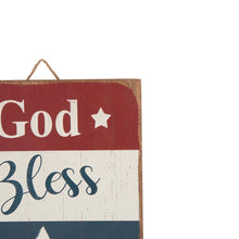 Load image into Gallery viewer, Wooden Patriotic Word "God Bless America" Sign Wall Decor