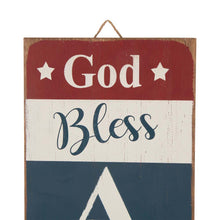 Load image into Gallery viewer, Wooden Patriotic Word "God Bless America" Sign Wall Decor