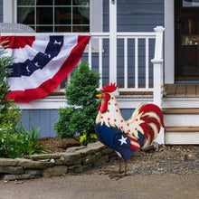 Load image into Gallery viewer, 21"H Metal Patriotic Rooster Porch Décor