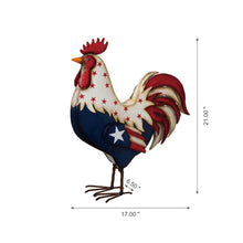 Load image into Gallery viewer, 21"H Metal Patriotic Rooster Porch Décor