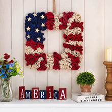 Load image into Gallery viewer, 19.25"L Americana Squared Fabric Wreath