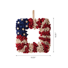 Load image into Gallery viewer, 19.25"L Americana Squared Fabric Wreath