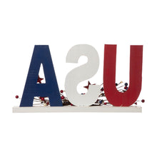 Load image into Gallery viewer, 18"L Wooden Patriotic USA Table Decor