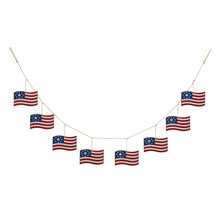 Load image into Gallery viewer, 72"L Metal American Flags Garland