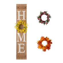 Load image into Gallery viewer, 42"H Wooden Brown HOME Porch Sign With 3 Interchangeable Wreathes(Spring/Fall/Christmas)