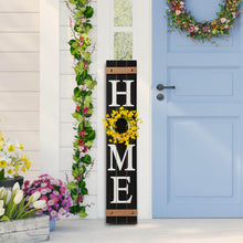 Load image into Gallery viewer, 42"H Wooden Black HOME Porch Sign With 3 Interchangeable Wreathes(Spring/Fall/Christmas)