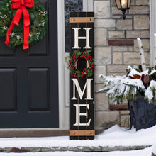 Load image into Gallery viewer, 42"H Wooden Black HOME Porch Sign With 3 Interchangeable Wreathes(Spring/Fall/Christmas)