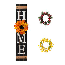 Load image into Gallery viewer, 42"H Wooden Black HOME Porch Sign With 3 Interchangeable Wreathes(Spring/Fall/Christmas)