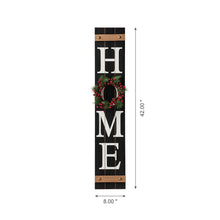 Load image into Gallery viewer, 42"H Wooden Black HOME Porch Sign With 3 Interchangeable Wreathes(Spring/Fall/Christmas)