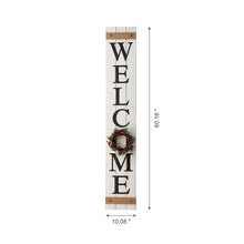 Load image into Gallery viewer, 60"H Wooden White WELCOME Porch Sign With 4 Interchangeable Wreathes(Spring/Patriotic/Fall/Christmas)