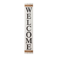Load image into Gallery viewer, 60"H Wooden White WELCOME Porch Sign With 4 Interchangeable Wreathes(Spring/Patriotic/Fall/Christmas)