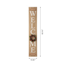Load image into Gallery viewer, 60"H Wooden Brown WELCOME Porch Sign With 4 Interchangeable Wreathes(Spring/Patriotic/Fall/Christmas)